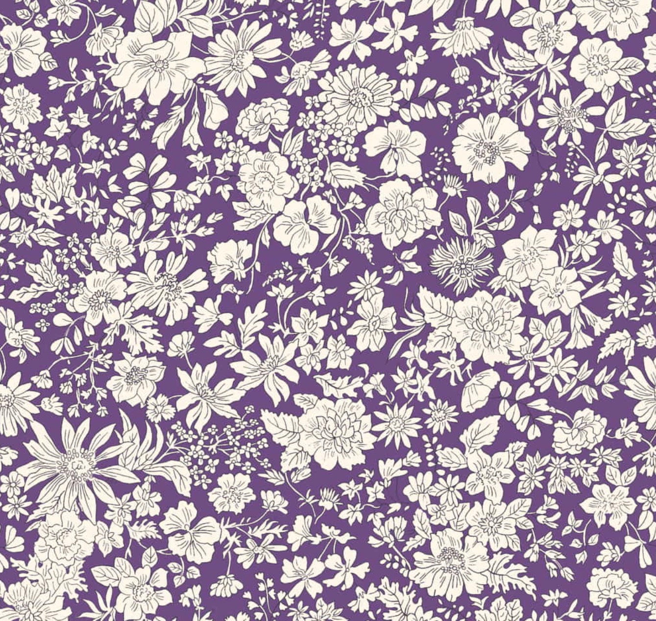 Emily Belle Lasenby Cotton Individual Fat Quarter By Liberty Fabrics - Damson (Jewel Tones) 01666437 A