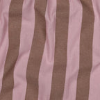 Light Pink And Brown Cotton Yarn Dyed Stripes