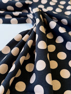 Black And Biscuit Polka Spots Cotton Jersey By Stof Of Denmark