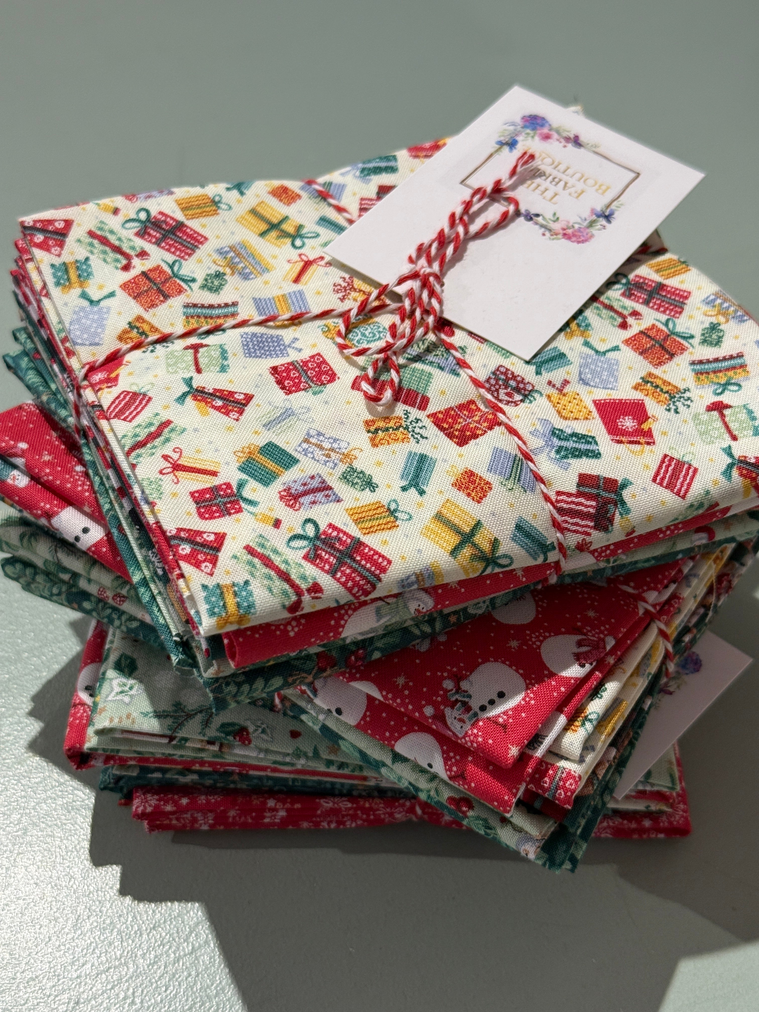 Country Christmas Fat Quarter Bundle x6 Red/Green
