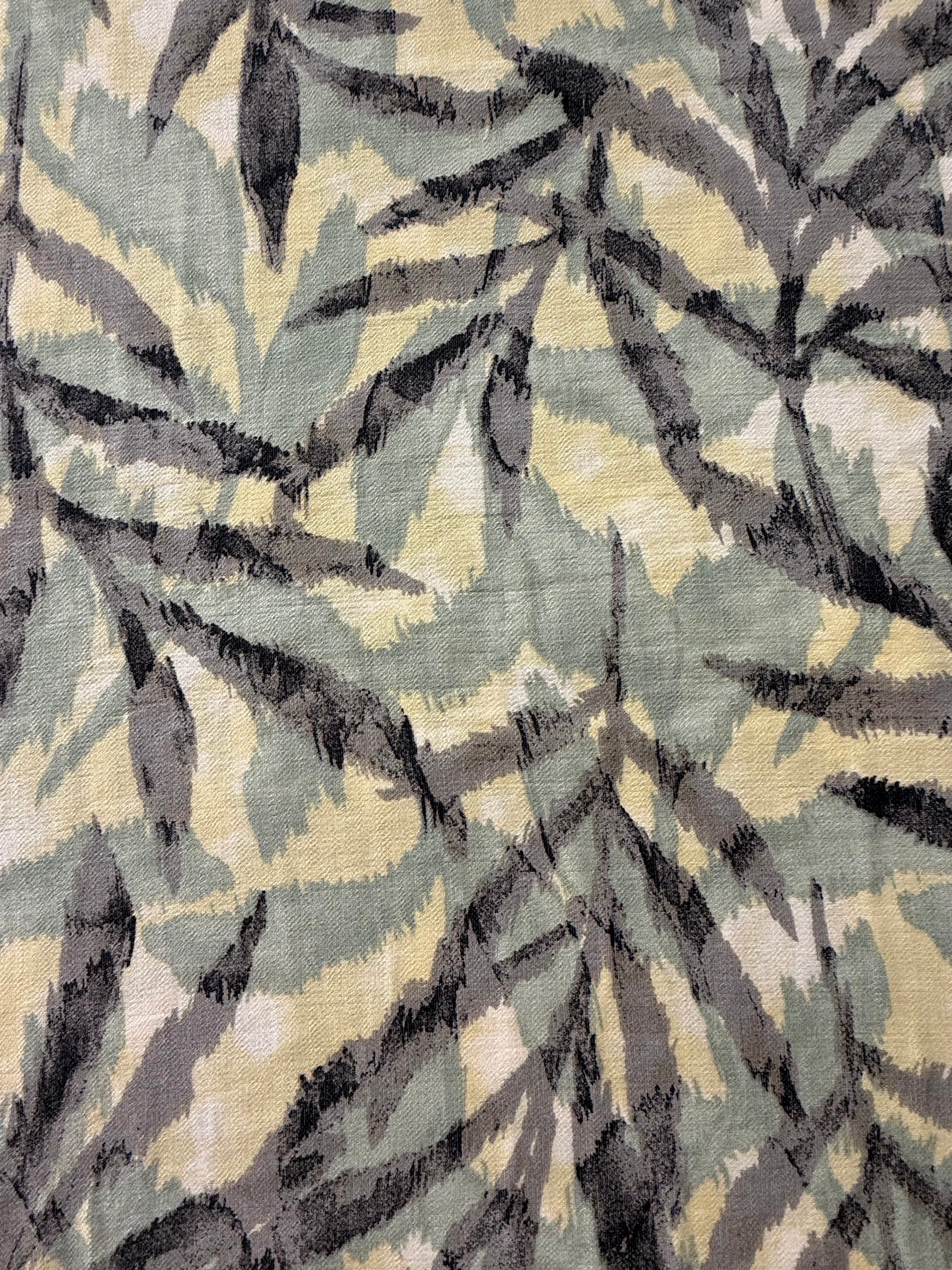 Abstract Leaves Viscose Blend Green