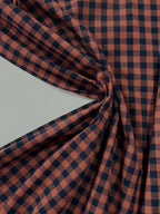 Koushi Gingham Check Japanese Yarn-Dyed Cotton Chambray by Lady McElroy - Terracotta