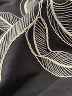 Black Cotton Lawn with Ivory Corded Embroidery