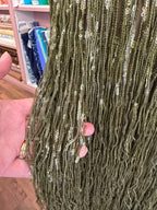 Ex Zara Deadstock Olive Sequin Tassel Crêpe