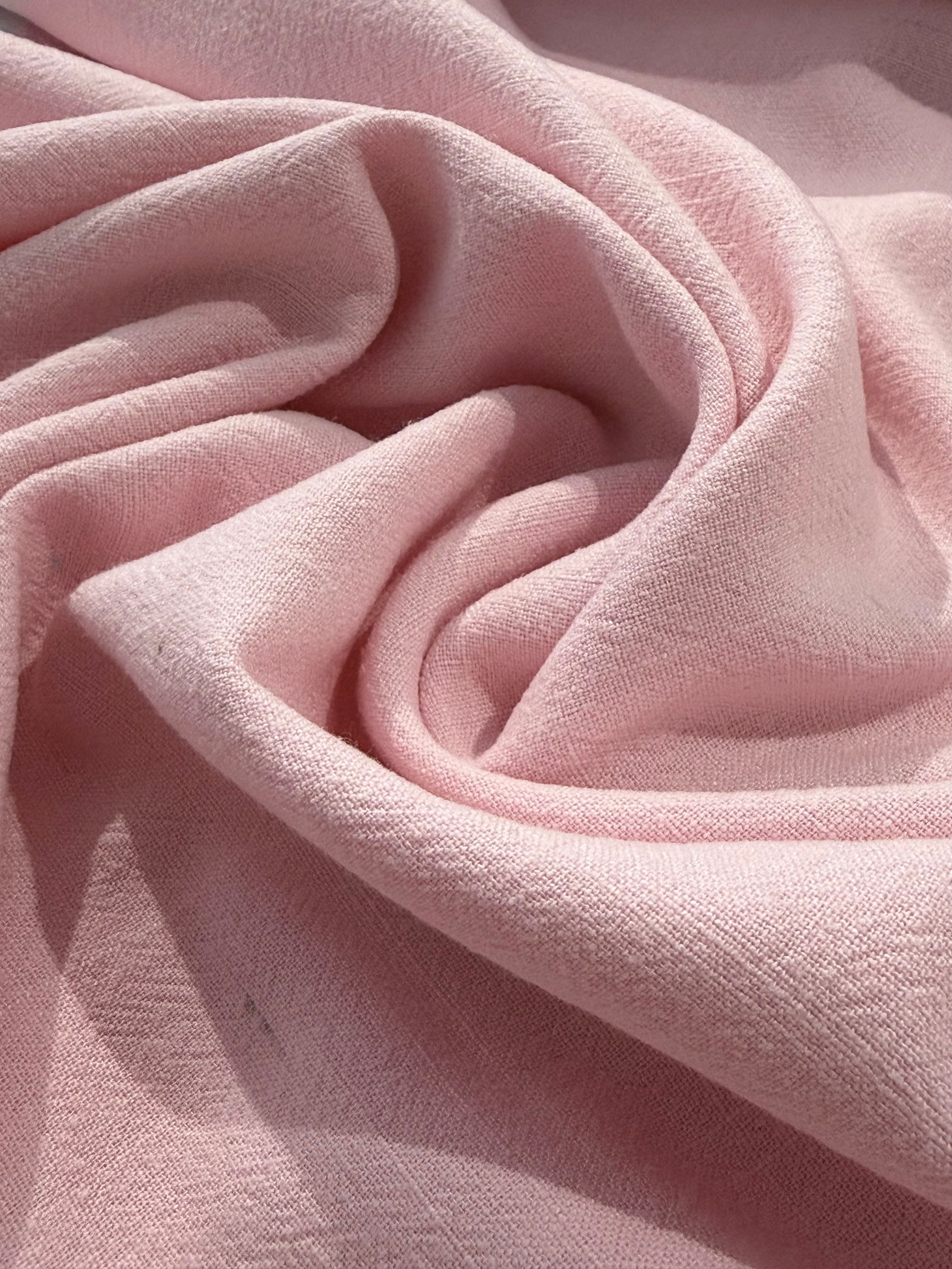 Pale Pink Viscose Linen Blend