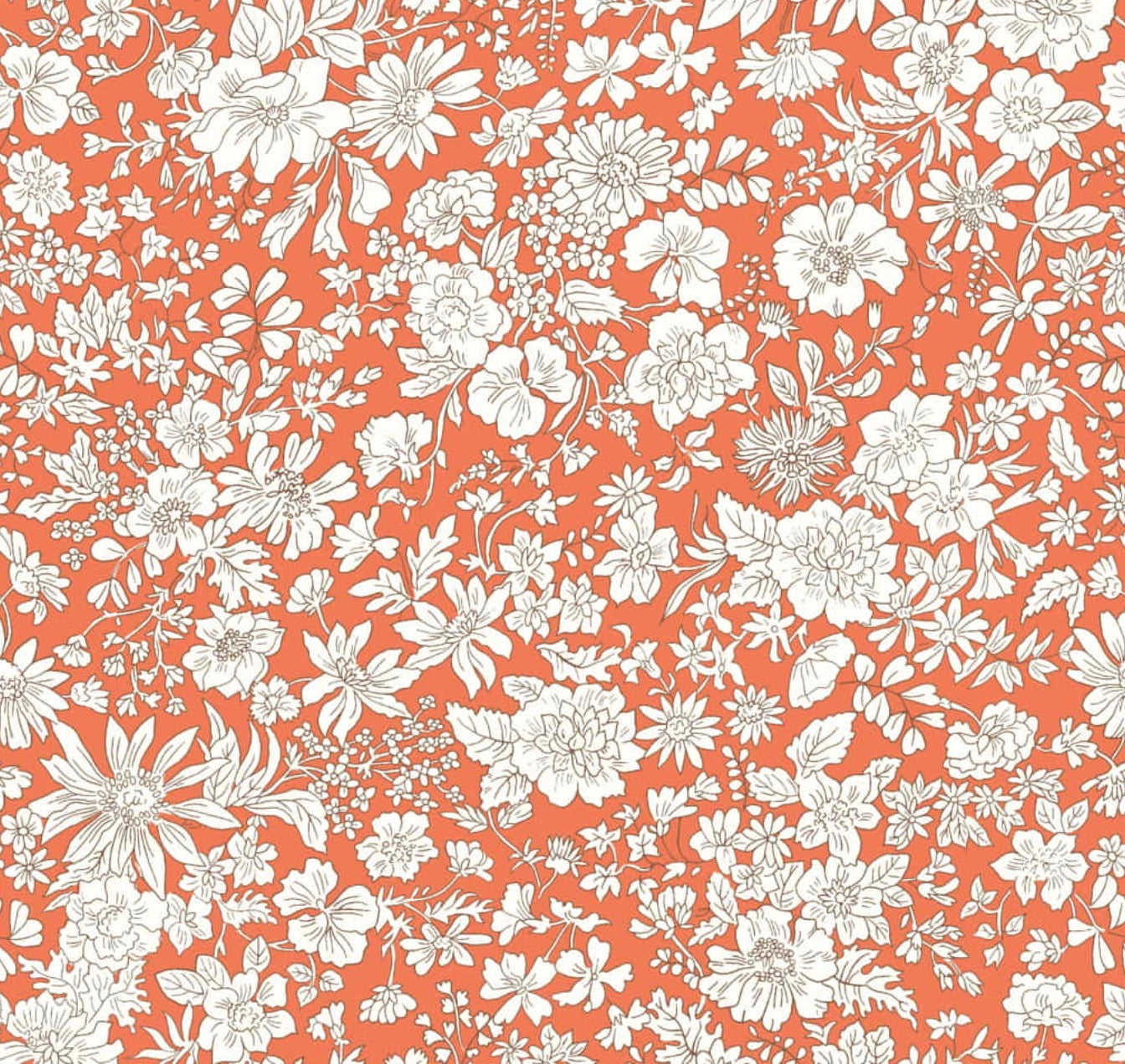 Emily Belle Lasenby Cotton Individual Fat Quarter By Liberty Fabrics - Tangerine (Jewel Tones) 01666432 A