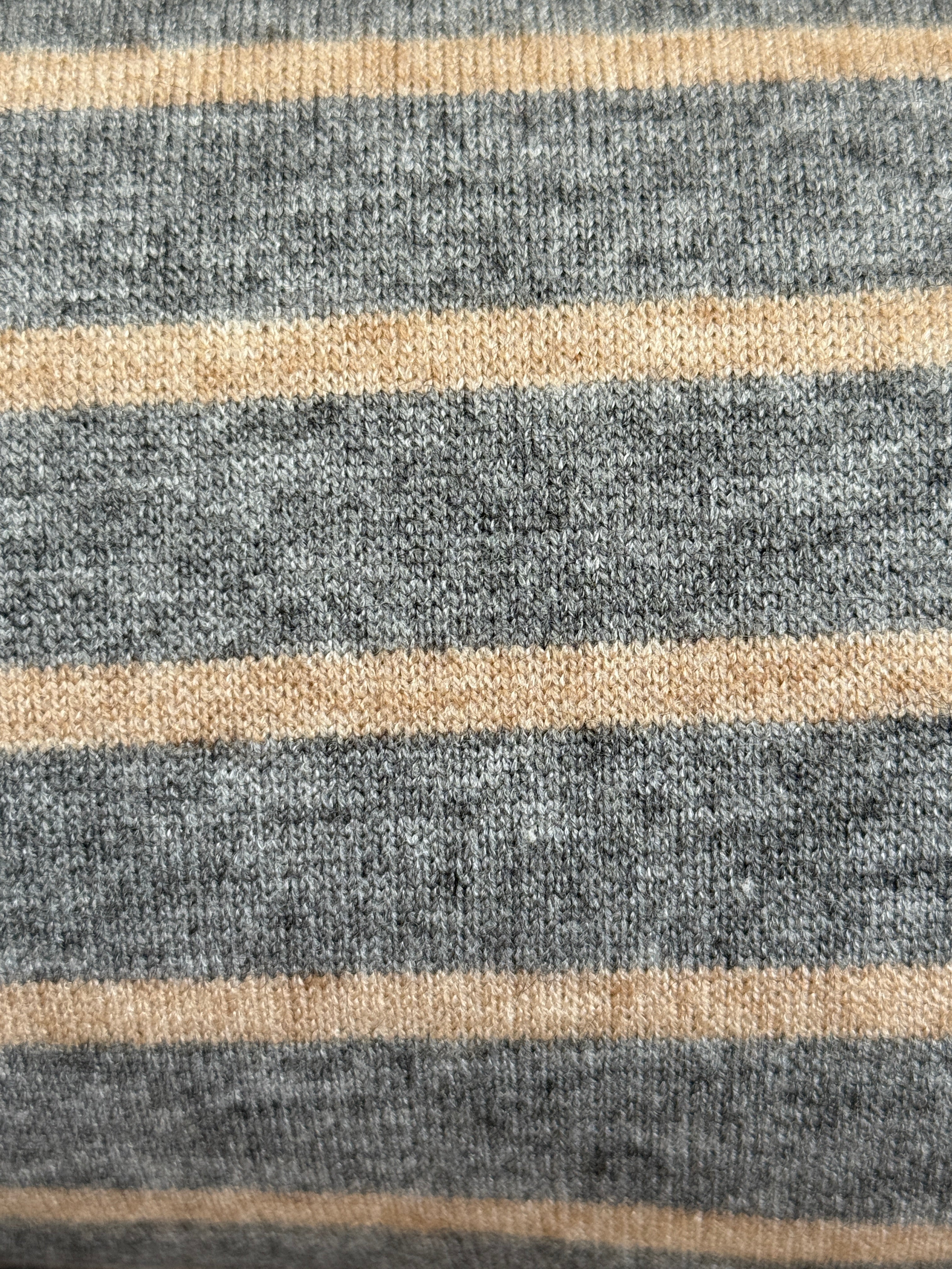 Classic Stripe Jacquard Knit -  Silver Grey