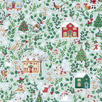 Cottages Blue MU240B - Country Christmas By Makower UK