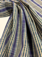 Heritage Check - Bottle Green, Indigo & Caramel - Ex-Designer Deadstock Cotton