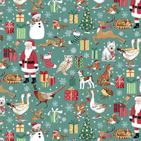 Friends Teal MU230T - Country Christmas By Makower UK