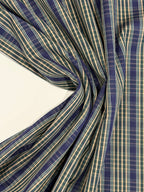 Heritage Check - Bottle Green, Indigo & Caramel - Ex-Designer Deadstock Cotton