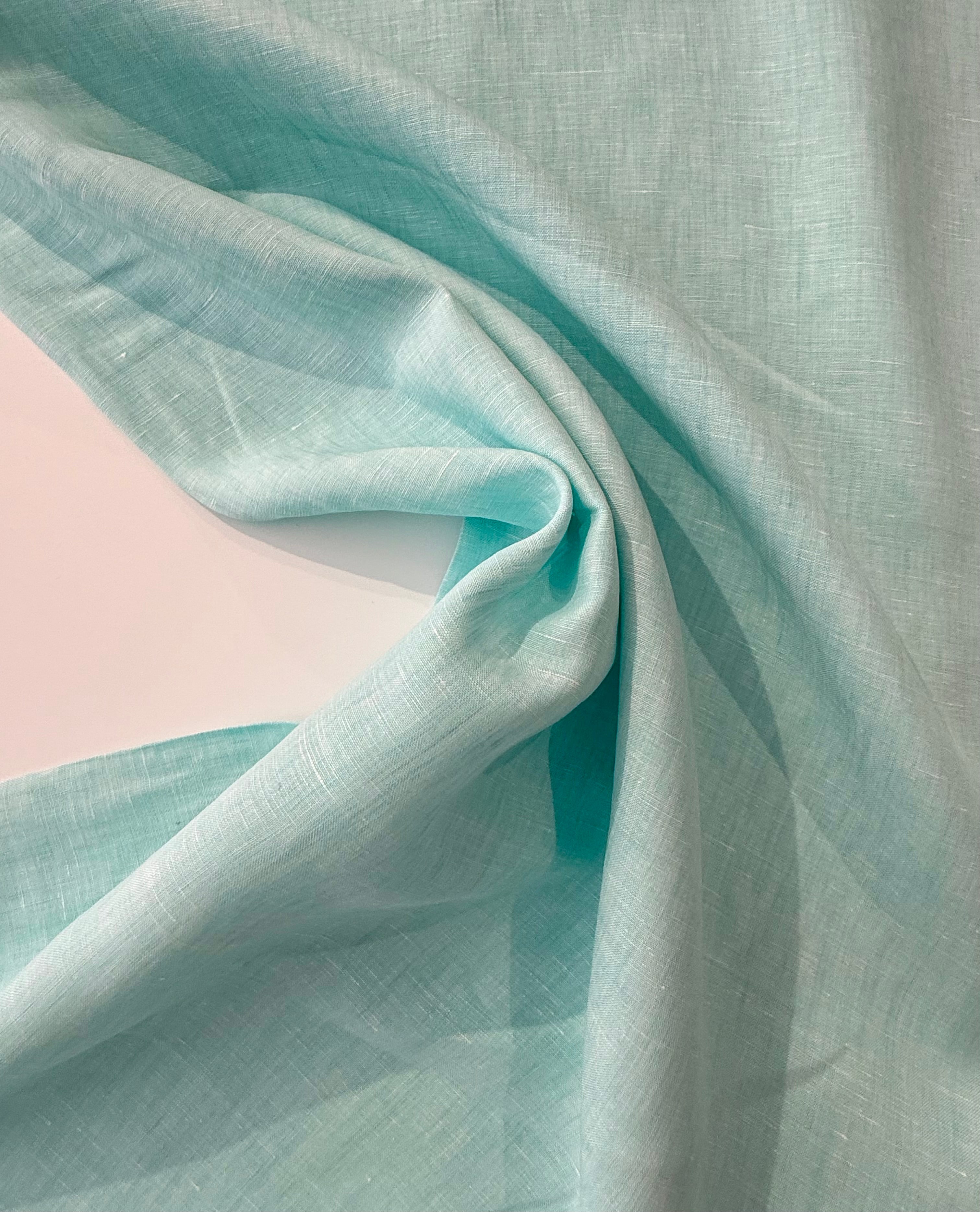 Aqua Handkerchief Linen 1.10 Metre Remnant