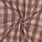 Light Pink And Brown Cotton Yarn Dyed Check