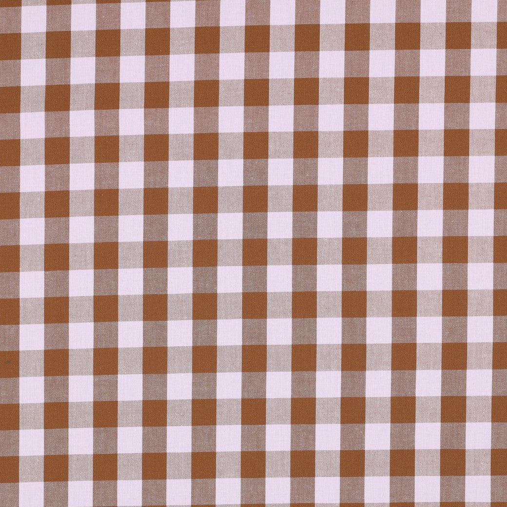 Chocolate Brown And Lilac Yarn-Dyed Cotton Check