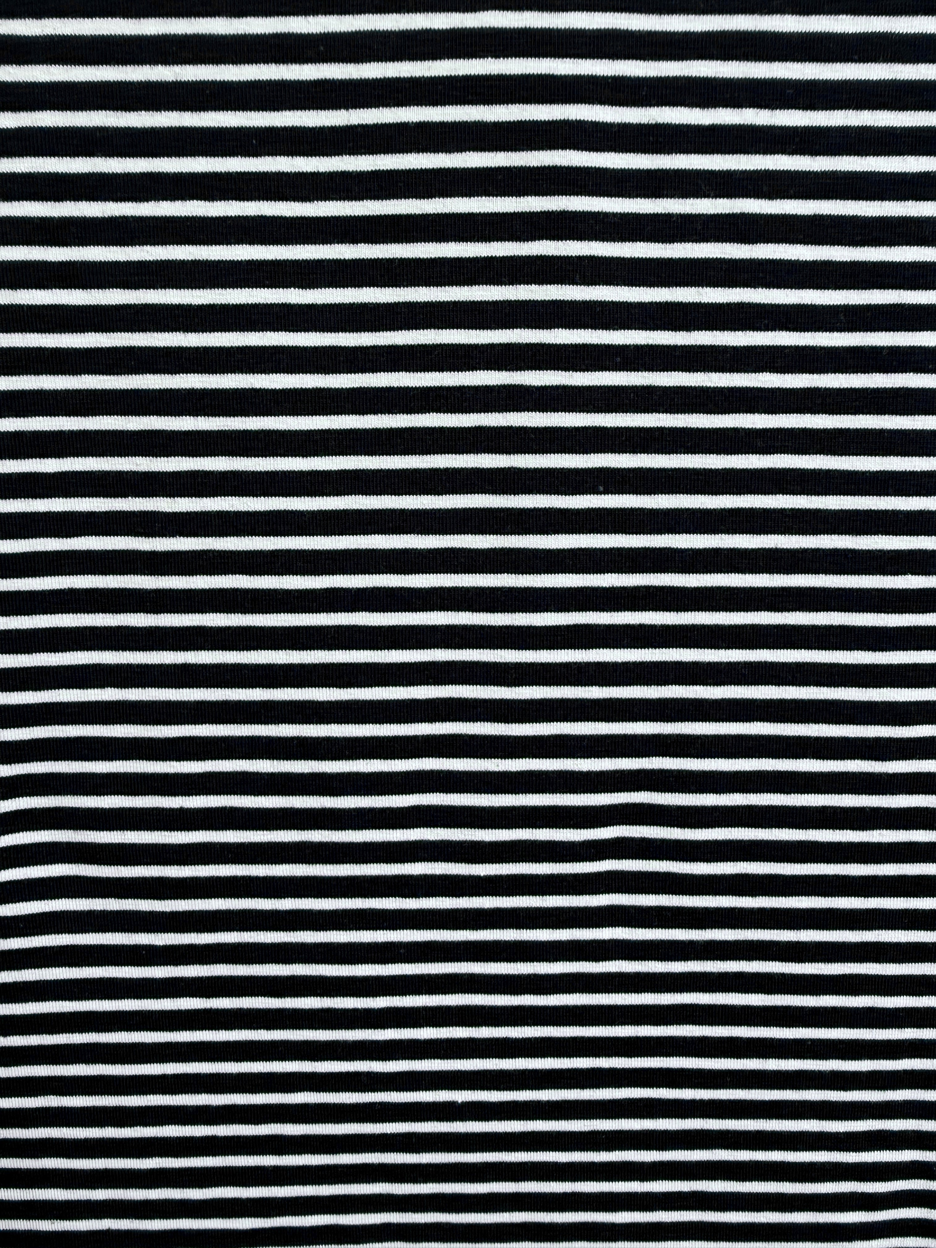 Yarn-Dyed Cotton Jersey Stripe - Black/White