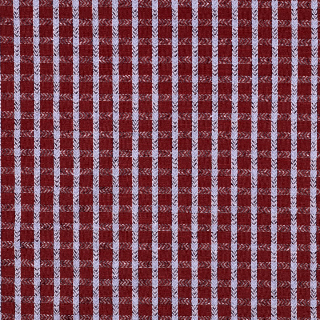 Burgundy Chevron Check Yarn Dyed Cotton