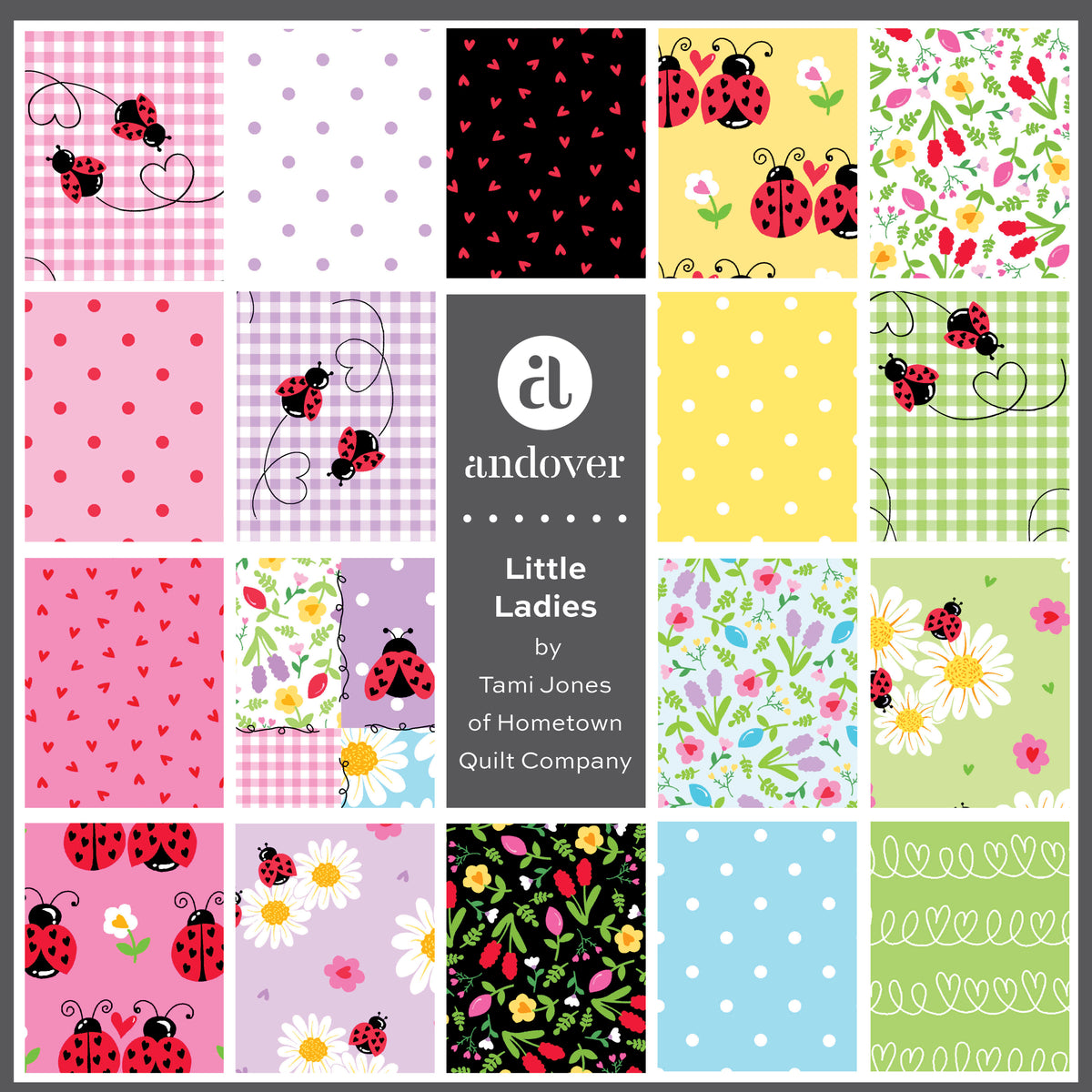 Little Ladies Picnic Patchwork Blossom A-10500-E  By Tami Jones For Andover Fabrics