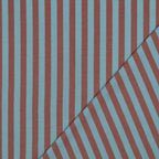 Chocolate Brown And Muted Teal Yarn-Dyed Cotton Stripe