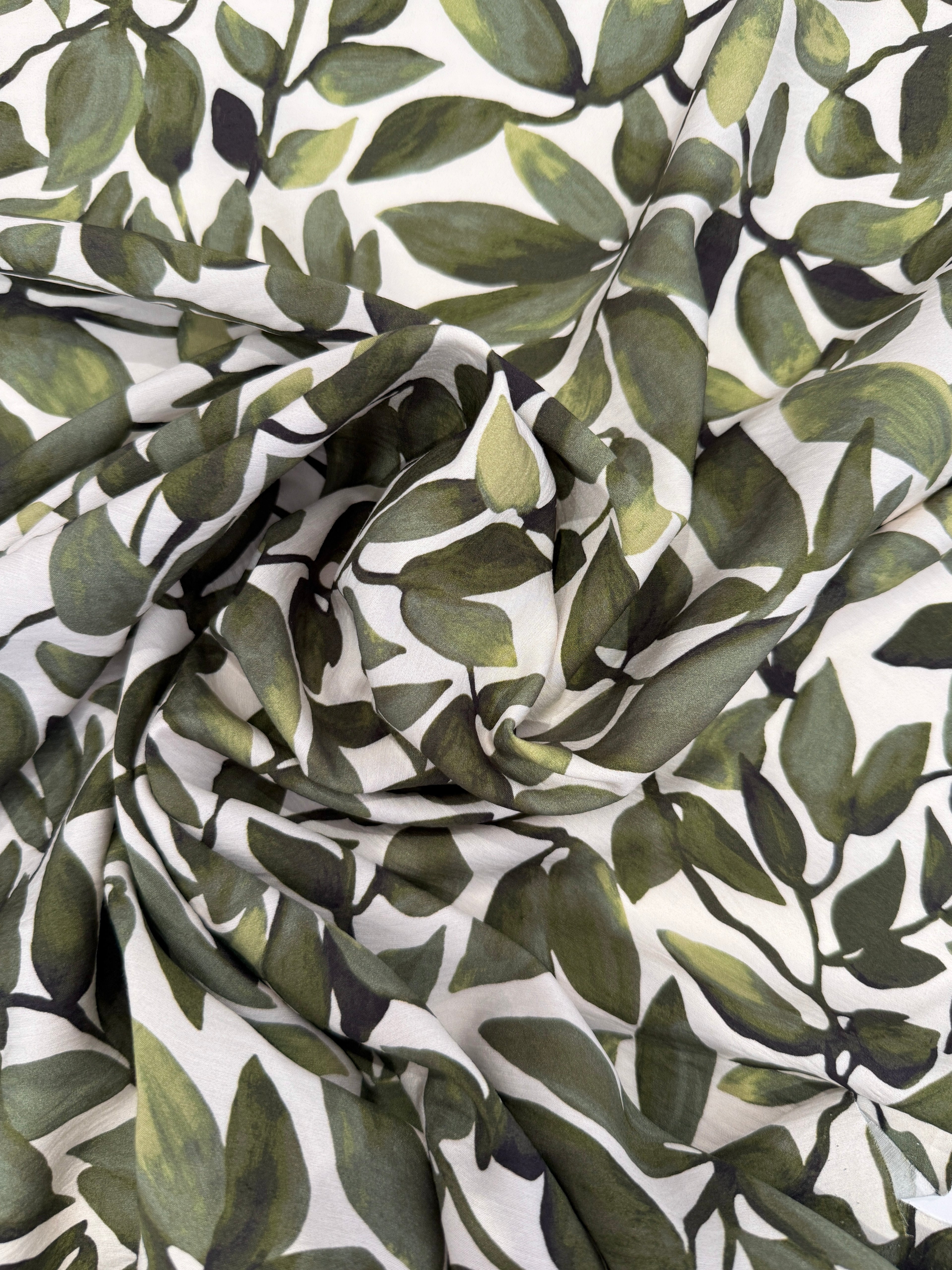 Painterly Leaf Viscose Blend