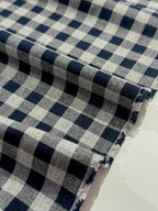 Blue & Grey Check Yarn-Dyed Oxford Cotton – Ex Paul Smith Deadstock