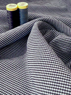 Tiny Gingham Crinkle Deadstock Viscose Blend