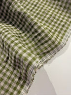 Homestead Gingham Laundered Linen - Kiwi Green - By Lady McElroy