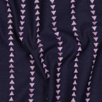 Navy Triangle Stripe Yarn Dyed Cotton