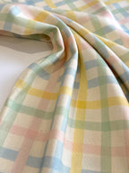 Pastel Checks Linen Viscose Blend