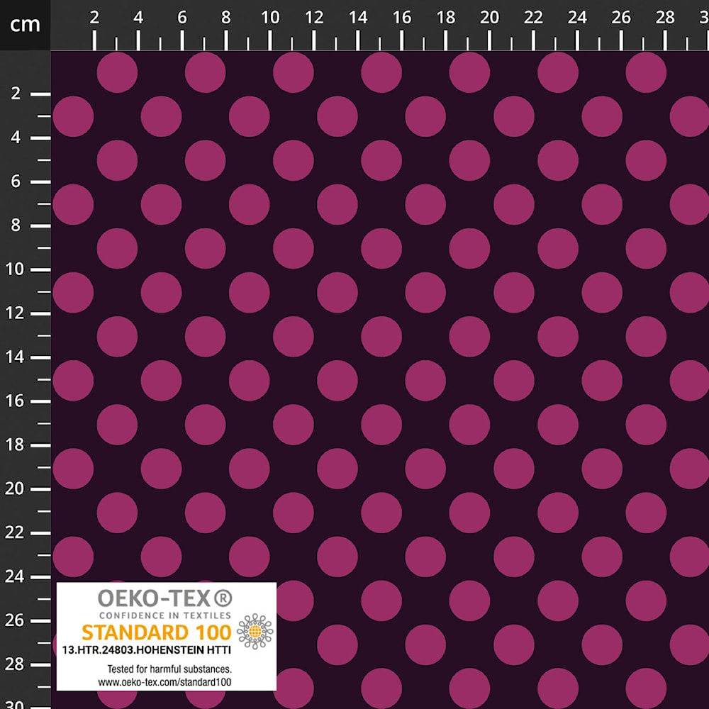 Plum And Pink Polka Spots Cotton Jersey By Stof Of Denmark
