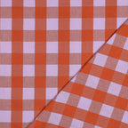 Lavender And Orange Cotton Yarn Dyed Check