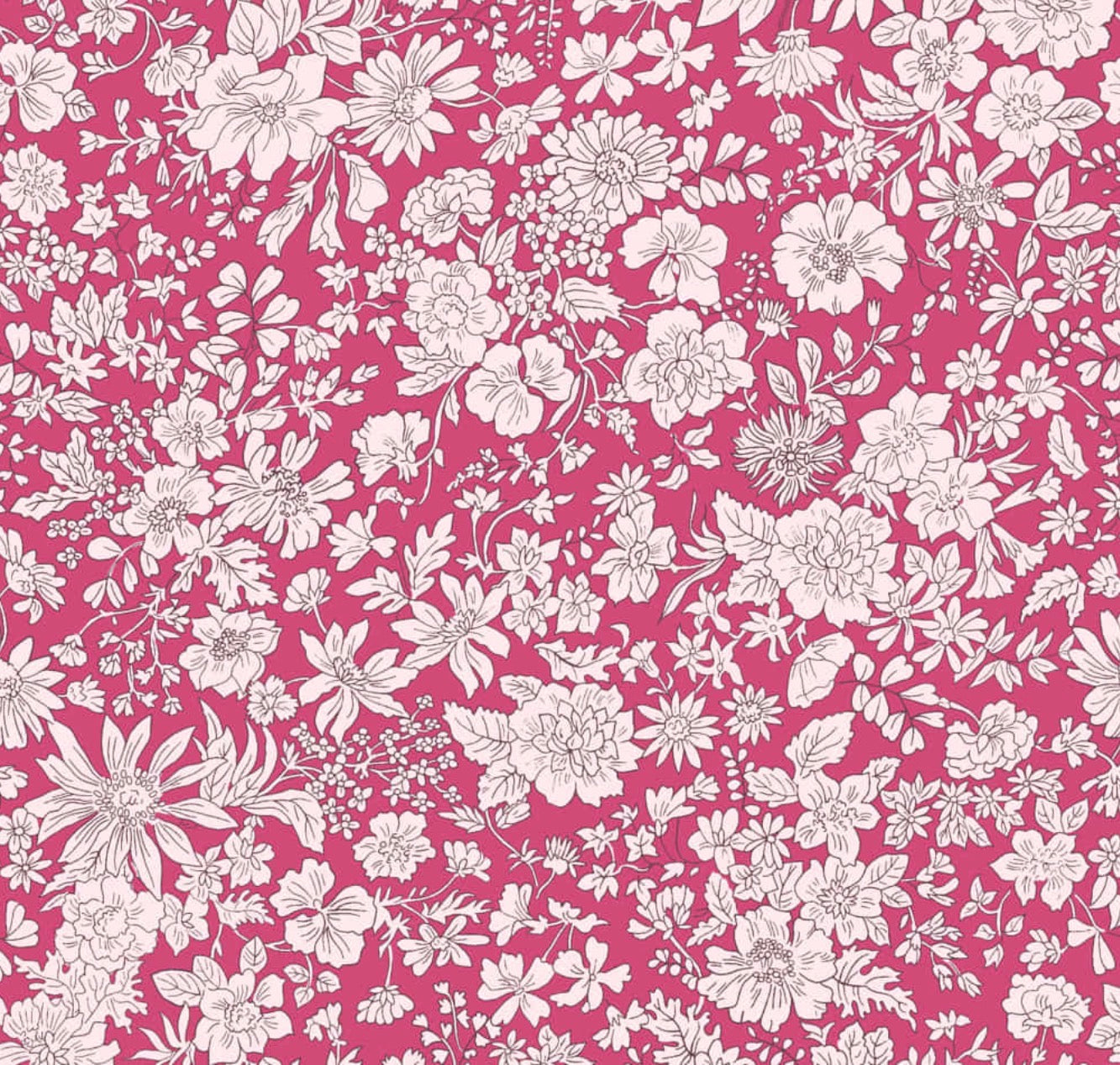 Emily Belle Lasenby Cotton Individual Fat Quarter By Liberty Fabrics - Magenta (Jewel Tones) 01666438 A