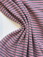 Yarn-Dyed Cotton Jersey Stripe - Pink/Grey