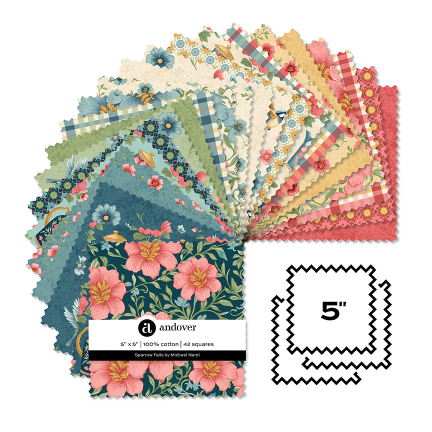 Sparrow Falls 5 Inch Charm Pack 5-SPAR-42 By Andover Fabrics