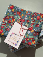 Country Christmas Fat Quarter Bundle x6 Teal/Blue