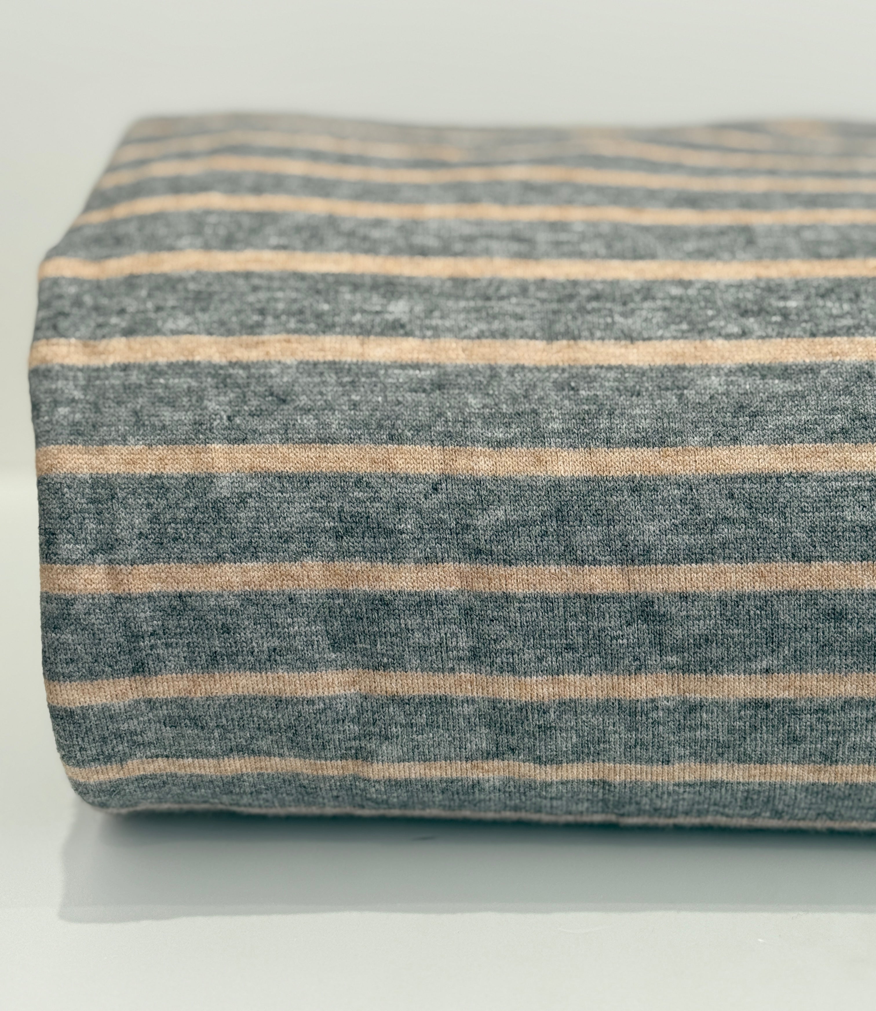 Classic Stripe Jacquard Knit -  Silver Grey