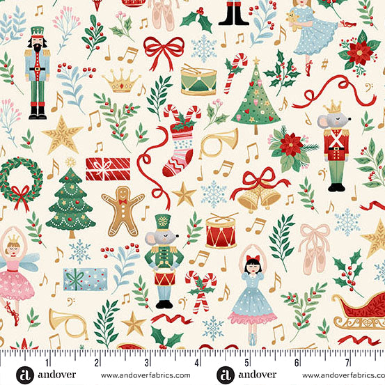 The Nutcracker- Fairytale Cream MU-223-Q - By Makower UK