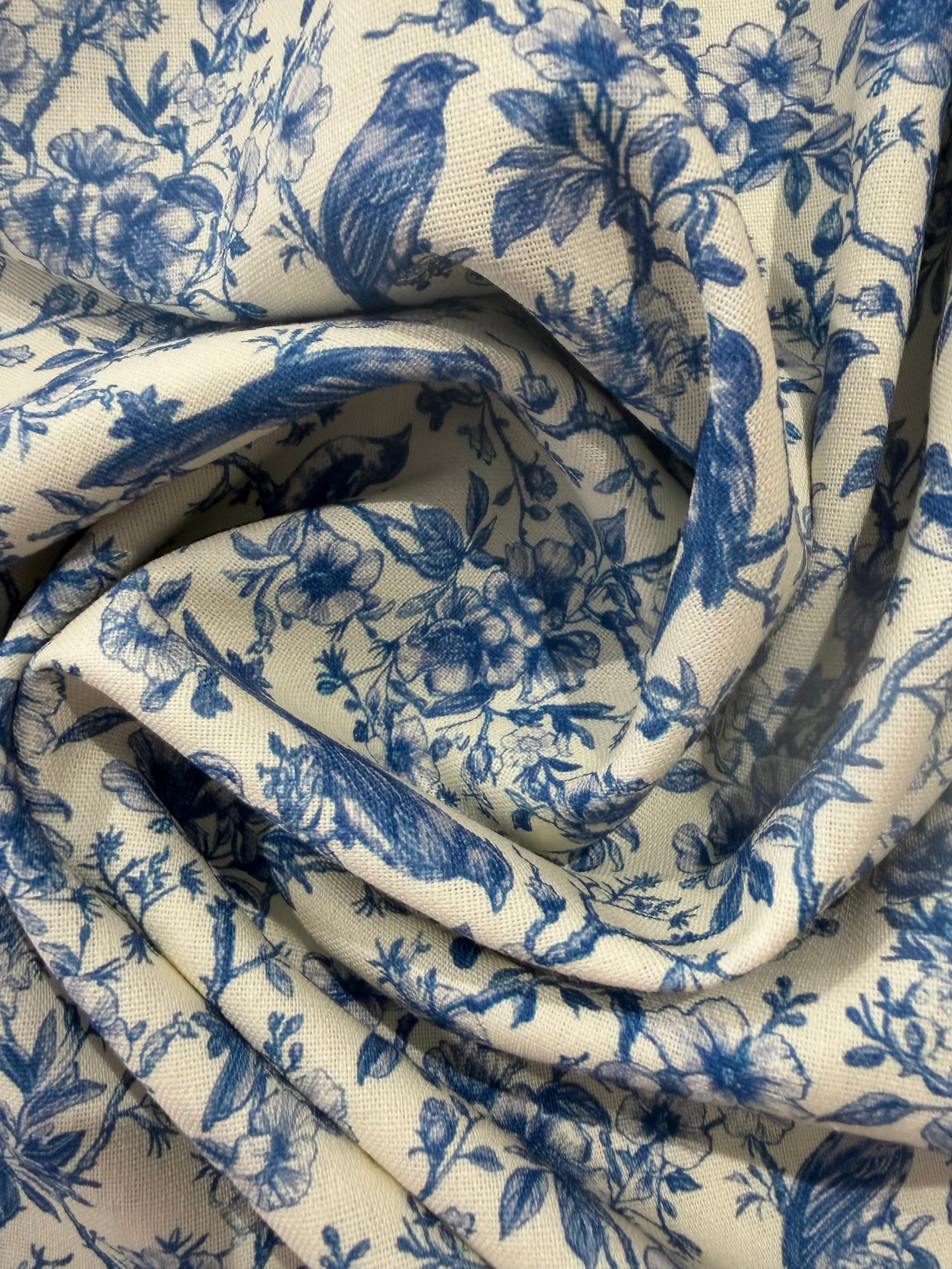 Delft Blue Viscose Linen Blend