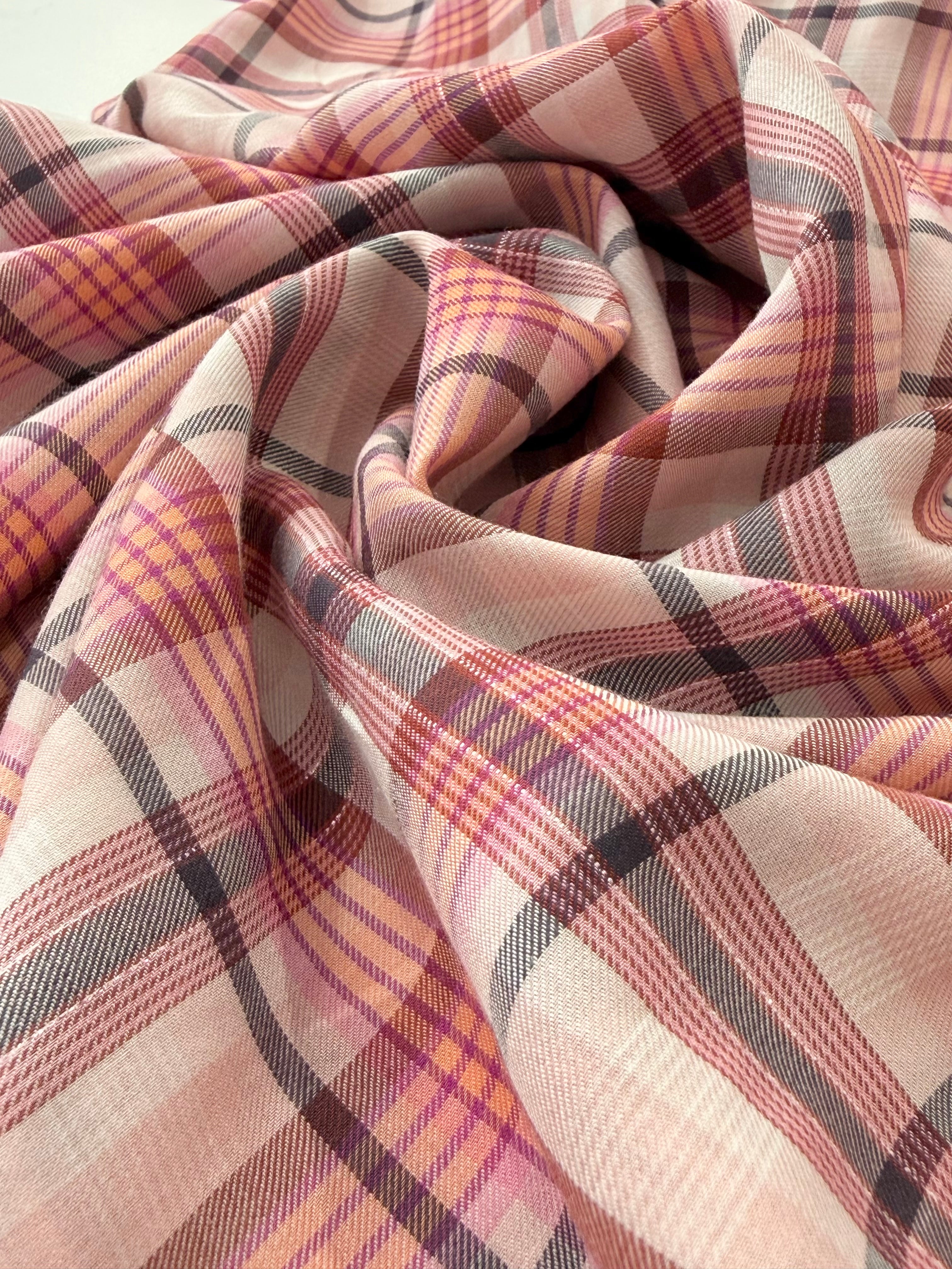 Ex Paul Smith Brushed Yarn-Dyed Cotton Check with Subtle Lurex