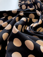 Black And Biscuit Polka Spots Cotton Jersey By Stof Of Denmark