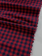 Koushi Gingham Check Japanese Yarn-Dyed Cotton Chambray by Lady McElroy - Berry Red