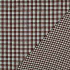 Blue & Brown Gingham Check Cotton Double Gauze