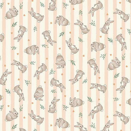 Little Ones - Bunnies Coral 192/C - By Makower UK