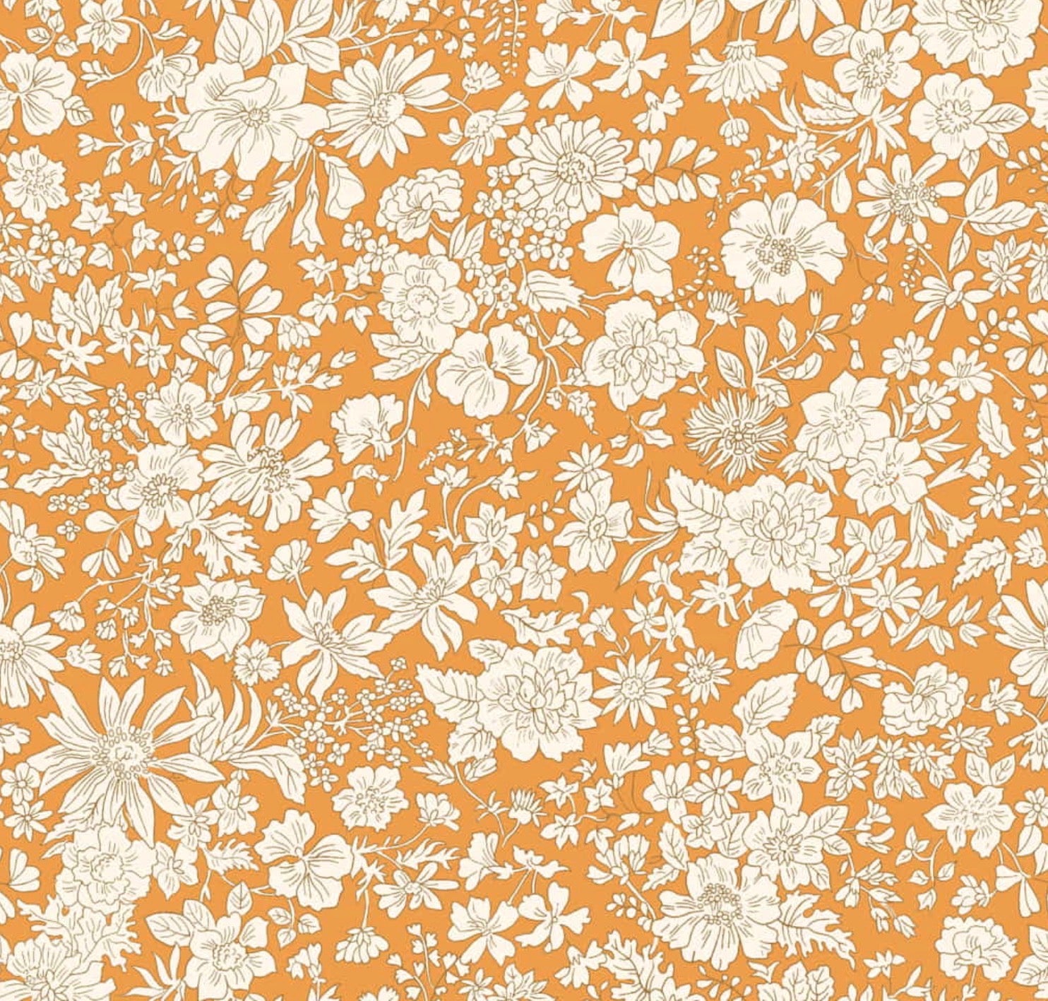 Emily Belle Lasenby Cotton Individual Fat Quarter By Liberty Fabrics - Saffron (Brights) 016666402A