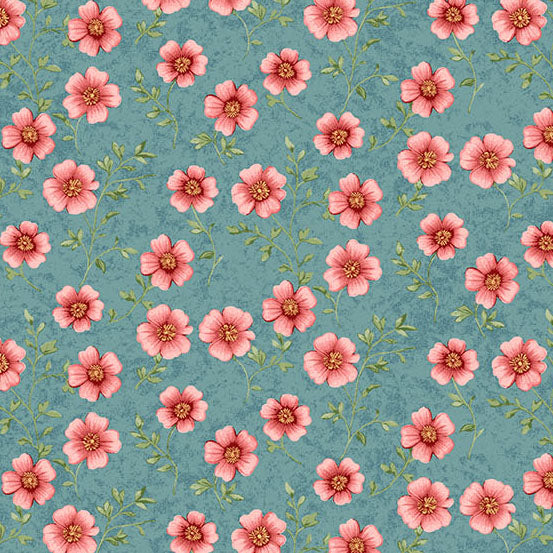 Sparrow Falls Blossom Teapot Blue A-10385-B By Andover Fabrics