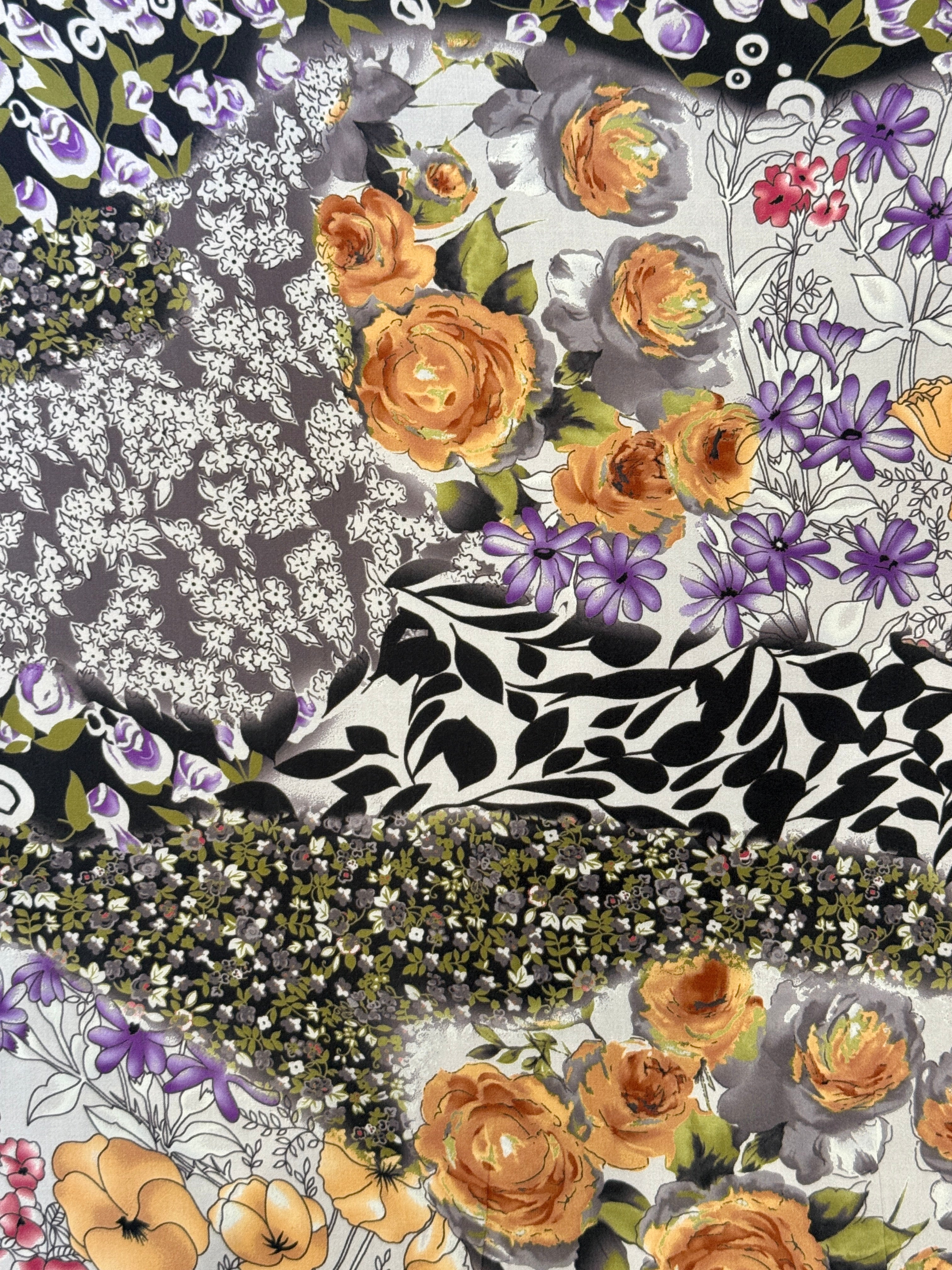 Vintage Collage Viscose Poplin
