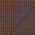 Brown & Navy Gingham Check Cotton Double Gauze
