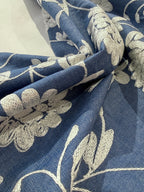 Embroidered Floral Cotton Chambray