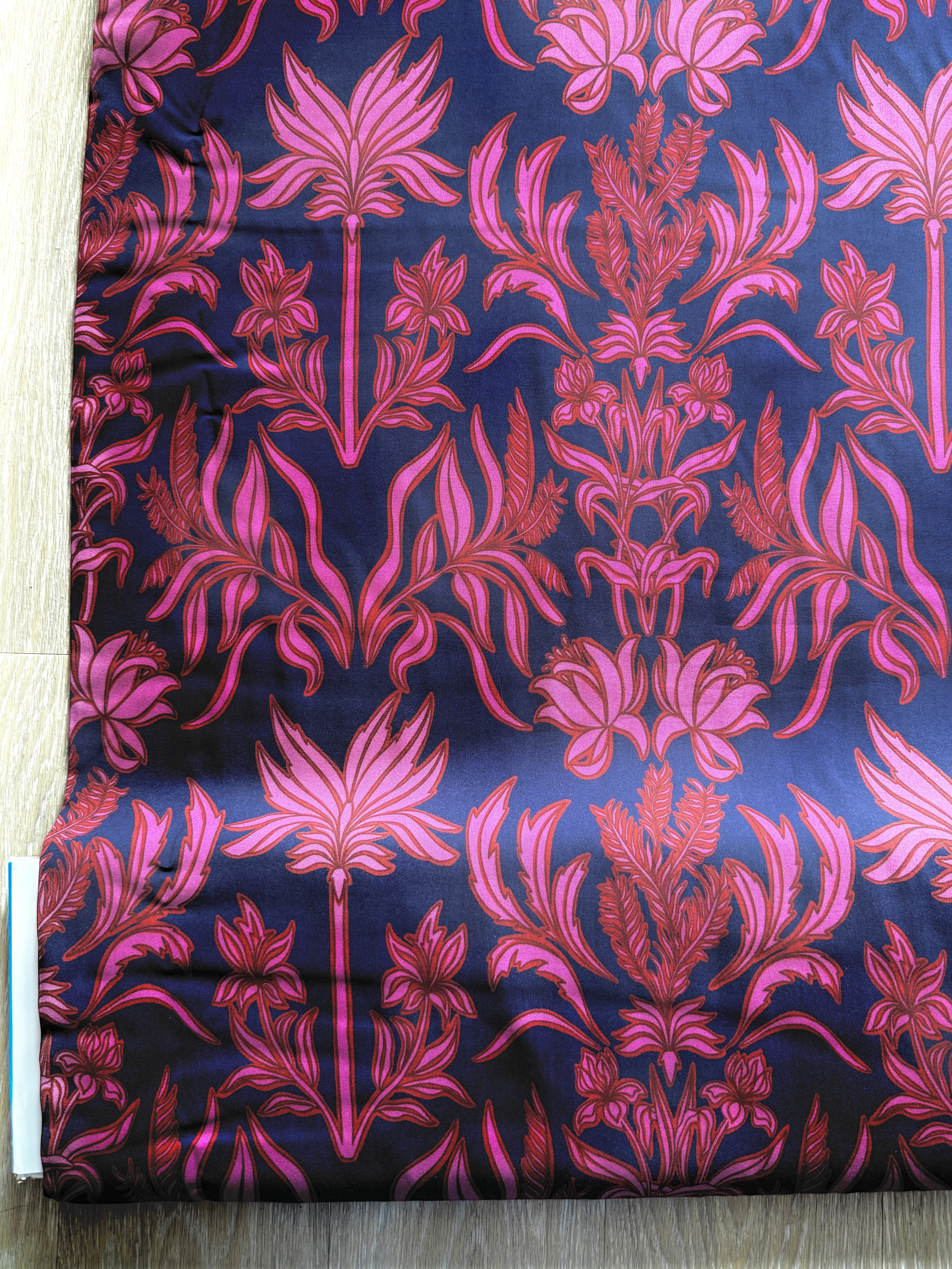 Botanical Navy & Berry Deadstock Viscose