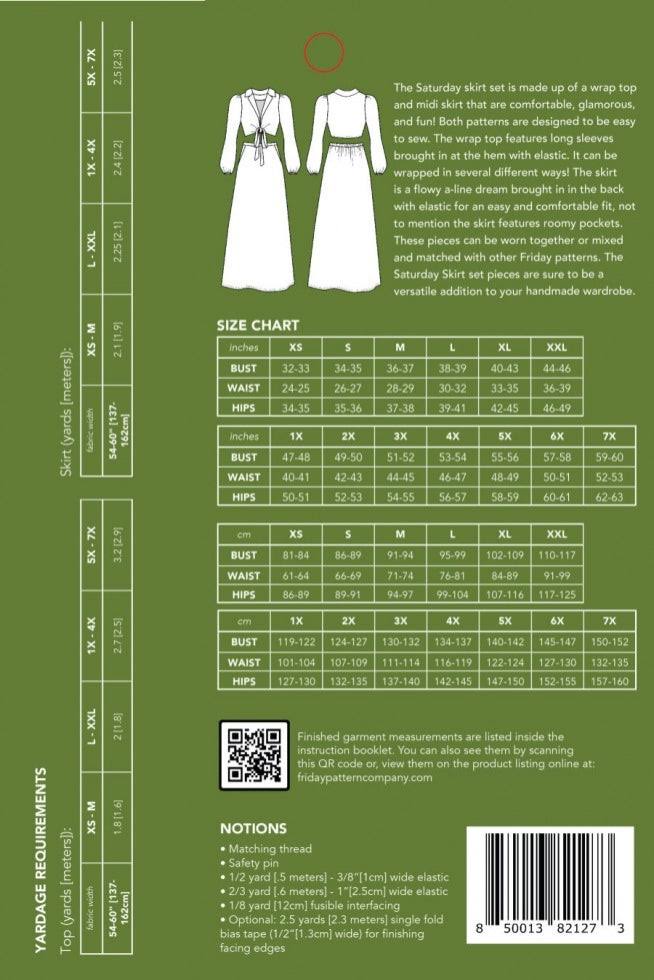 The Saturday Skirt Set By Friday Pattern Company