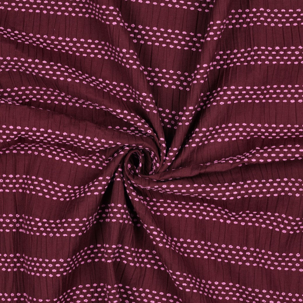 Stitched Stripe Cotton - Burgundy